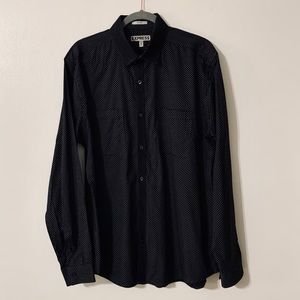 Men’s XL 17- 17 1/2 Fitted Polka Dot Button Shirt